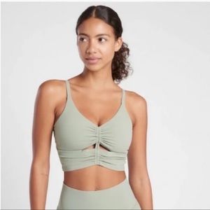NWOT Athleta Cinch Long Line Bra in Sage